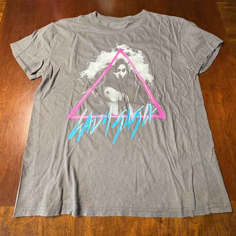 Lady Gaga Neon Triangle Graphic Tee XL